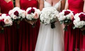 LMF4L RED AND WHITE PACKAGE BRIDE AND BRIDESMAID BOUQUETS