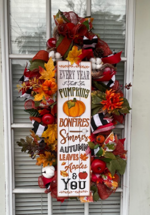 LOCAL ARTISAN AUTUMN DOOR SWAG Shown at $75.00 in Arlington, TX | Pantego Florist & Gifts LOCAL ARTISAN AUTUMN DOOR SWAG Shown at $75.00 in Arlington, TX | Pantego Florist & Gifts