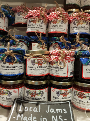"THOMPSONS" JAMS  $10.- Local, no preservatives, no additives, simply delicious.