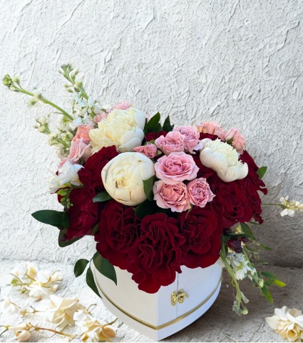 Locked in Love - Limited Availability Valentine's Day Luxury Hat Box Arrangement