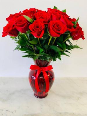 Two Dozen Long Stem Red Roses 