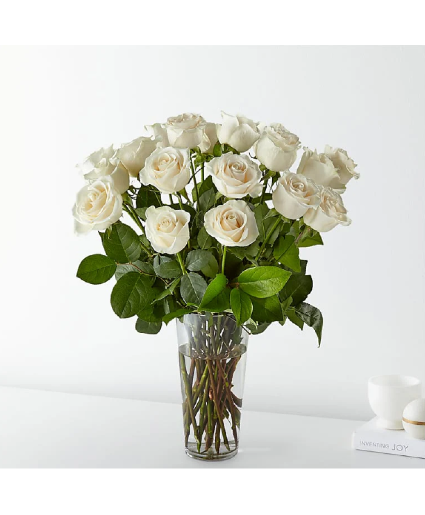 White Simplicity Roses Bouquet 