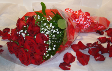 LONG STEMMED ROSES WRAPPED Bouquet