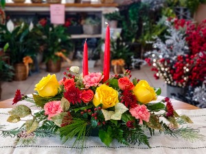 Long Taper Candle Thanksgiving Centerpiece  Designer's Choice