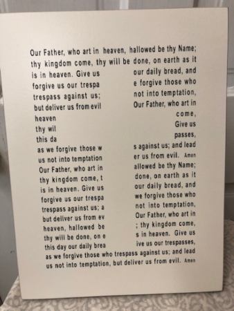 Lords prayer cross...