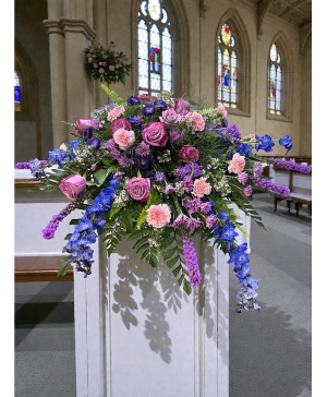 Lorene’s Lavender Lwfacy Casket Spray