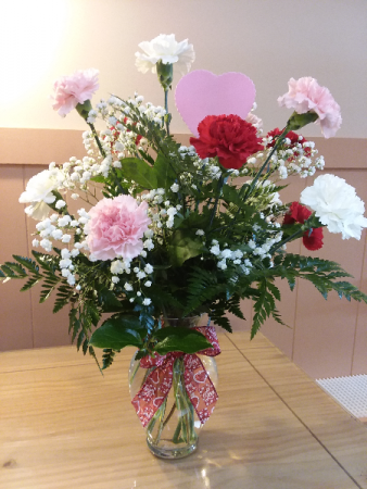 One Dozen Carnations Table vase arrangement in Gladwin, MI - Lyle's ...