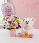 Lotsa Love Welcome Baby Girl With Bear & Balloon 