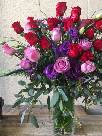 Love and Devotion Red and Lavender Roses
