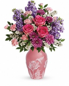 Love and Joy Arrangement Fresh Flowers in a Keepsake