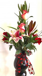 Love and Lilies Valentine Arrangement