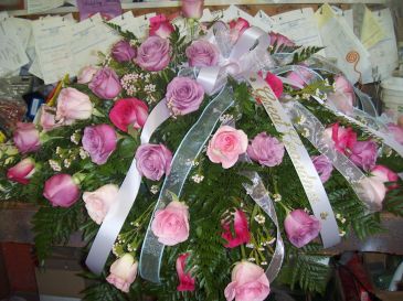 Love Blooms in Pink & Lavendar Casket Spray in Kanab, UT | KANAB FLORAL & CERAMIC SHOP