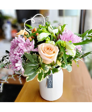 Love Comes Softly Vased Floral Arrangement