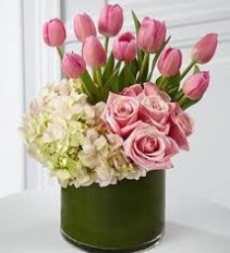 Love Everlasting hydrangea, tulips & roses