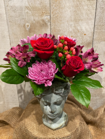 Picture of Elegance floral arrangement in cement planter
