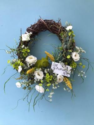 Love Grows Here Wreath Artificial