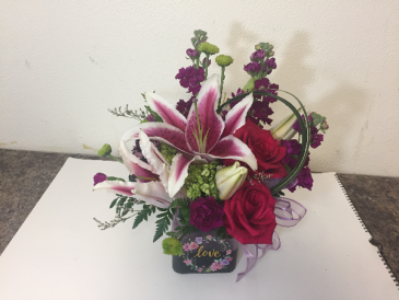 Love in Bloom Cube Arrangement