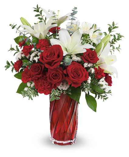  Swirling Love Bouquet DX T24V105B Teleflora Vase