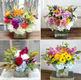 Designer's Choice Glass Cube Bouquet