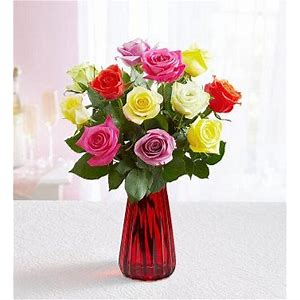 Love is in bloom Multi-colored rose bouquet