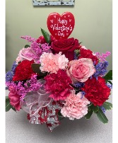 LOVE LETTER GLASS VASE ARRANGEMENT