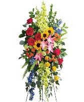 Love Lives On Spray Standing Funeral Spray