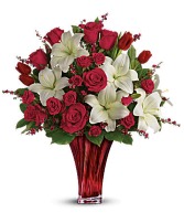 Love Me Tender Rose and Lilies Arrangement