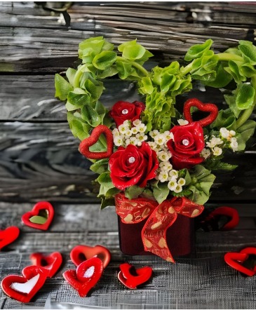 Red Roses and Diamond Pins  Bridal bouquet, Floral event design