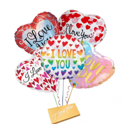 Love-Mylar Balloons with DeBrand chocolate bar 