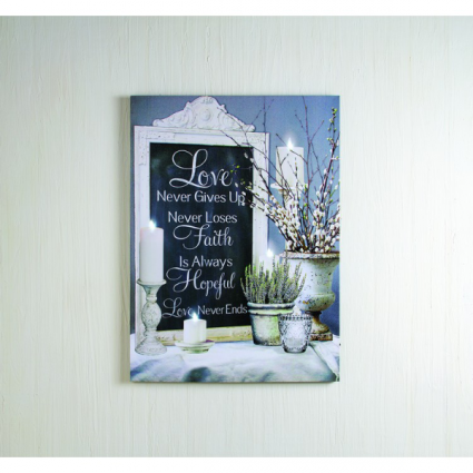 Love Never Ends  Lighted Canvas