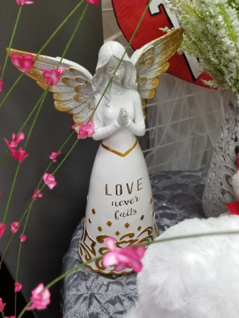 Love Never Fails Angel (or Substitution) Resin Angel figurine