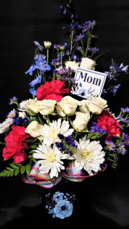 Love of blue vase arrangement