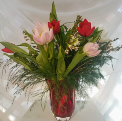 Love of Mine Tulips Mixed Tulip Vase Arrangement