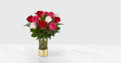 LOVE & ROSES BOUQUET FTD KEEPSAKE VASE
