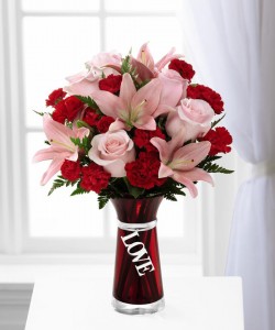 EXPRESSIONS OF LOVE Red Vase w/