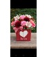Love Wooden Bucket with beautiful flowers Mixed flowers 