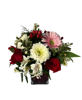 Love You Bouquet Cube Vase Arrangement 