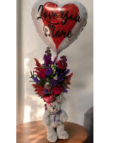 Love You More Medium Vase, Small Stuffed, Balloon