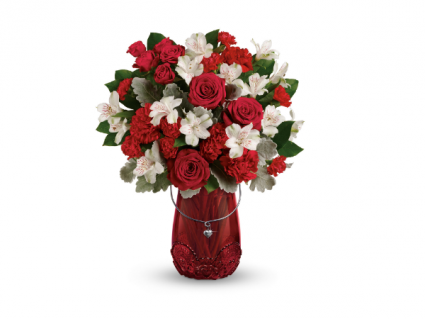 Love Your Heart Specialty vase with assorted flowers