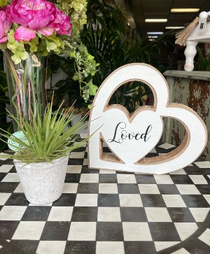 "Loved" Wooden Heart