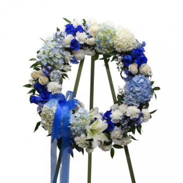 Lovely Blue Wreath  in Whittier, CA | Rosemantico Flowers