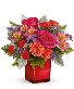 Lovely Bright  Cube Vase Arrangement