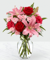 Lovely Feelings Pink Lilies and Red Roses