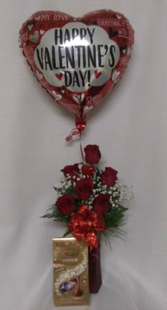 Lovely Half Dozen Trifecta Vase Arrangement In Presque Isle Me Cook Florist Inc