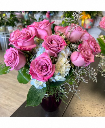 Lovely Lavender Vase Arrangement in Mattapoisett, MA | Blossoms Flower Shop