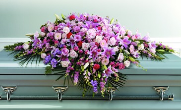 Lovely Lavender Tribute Casket Flowers in Riverside, CA | Willow Branch Florist of Riverside