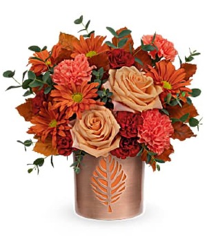 T22T300 Lovely Leaves Bouquet Keepsake Vase