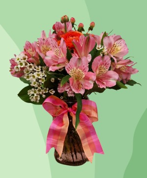 Lovely Pink Hammered Vase Mother's Day