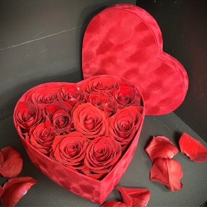 Lovely Roses in a Heart Box *BOX COLOR MAY VARY UPON AVAILABILITY*