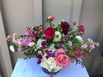 Lovely Summer Bouquet low arrangement with seasonal summer flowers